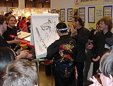 Baron Yoshimoto ritar på bokmässan